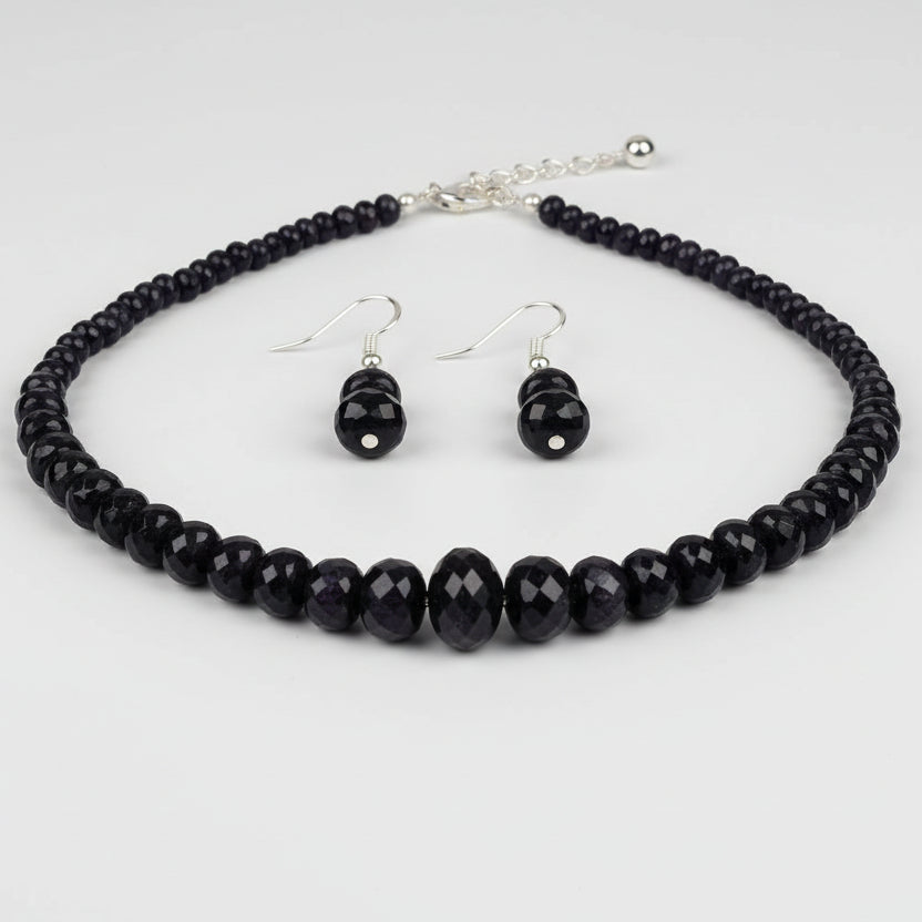 Blue Sapphire (Faceted Button Shape) Necklace-277 carats