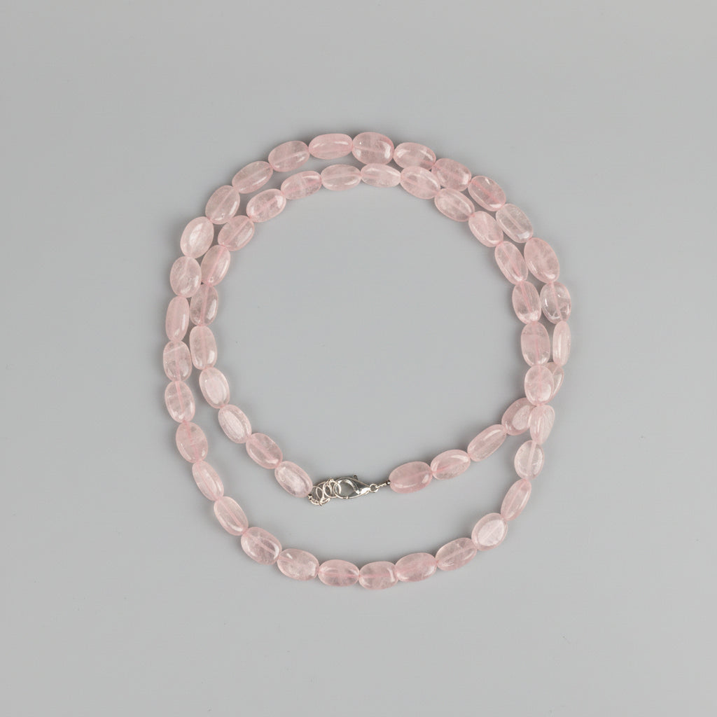 Rose Quartz Oval Mala (8 mm)-108 Beads