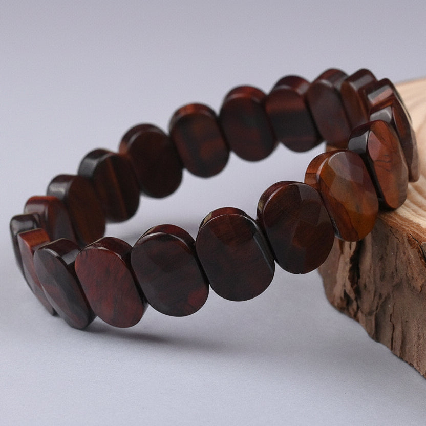 Red Tiger Eye Faceted Bracelet - (I)
