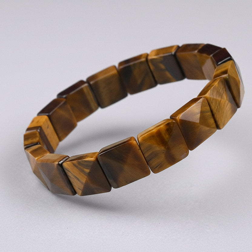 Tiger Eye Faceted Square Bracelet