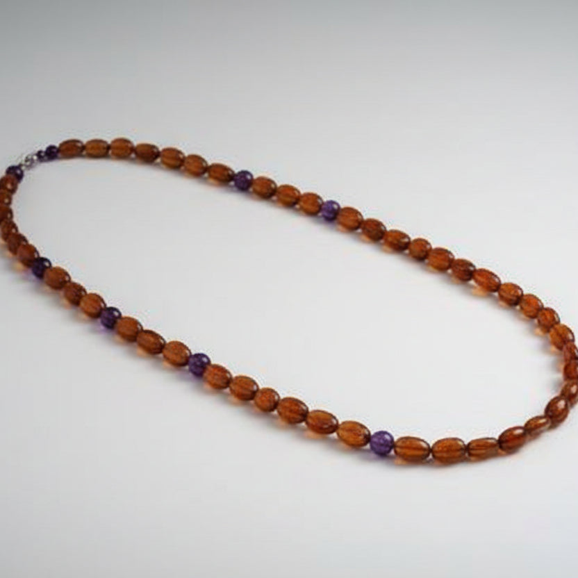 Hessonite Gomed Oval Mala-6 to 7 mm