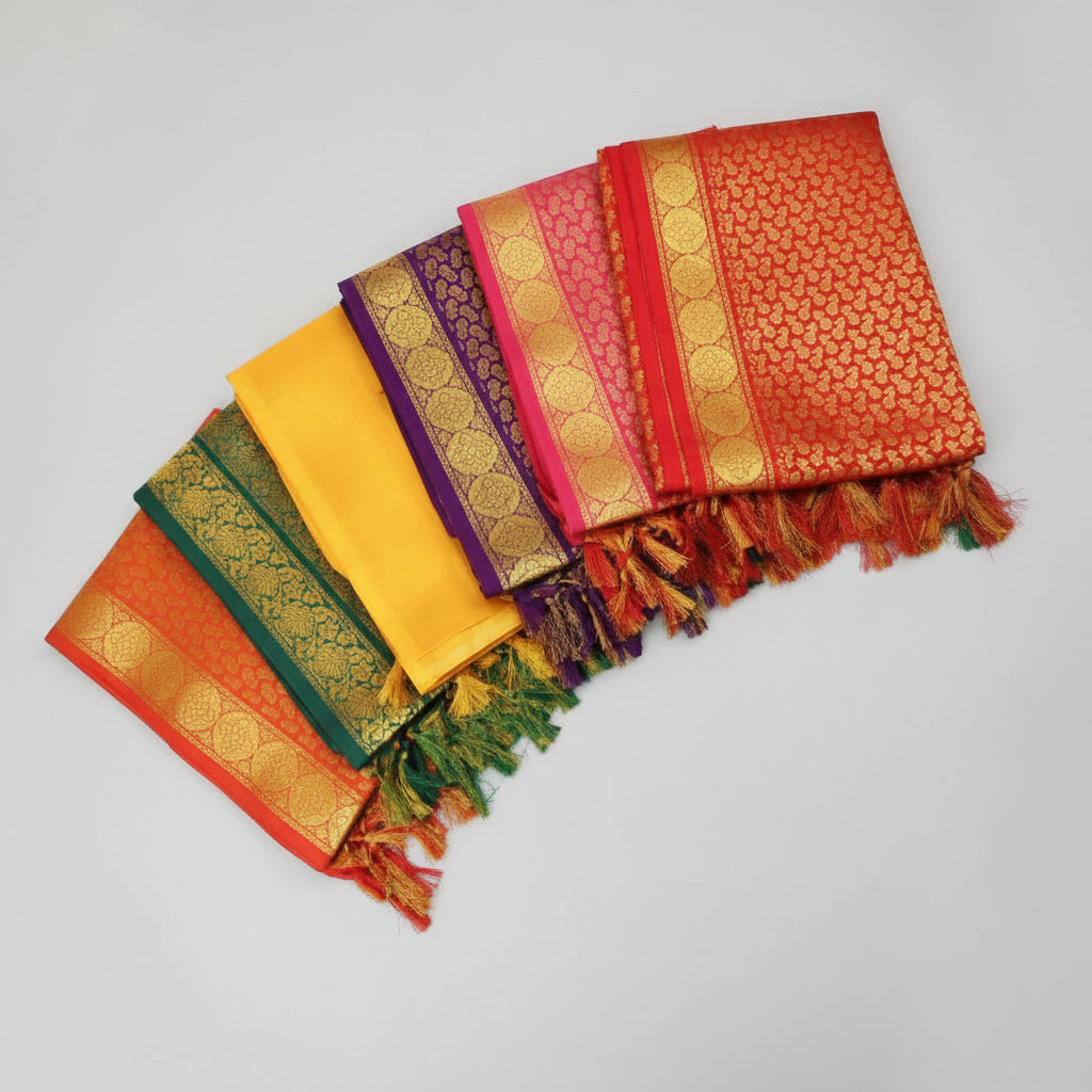 Art Silk Shawl Design VI-Red