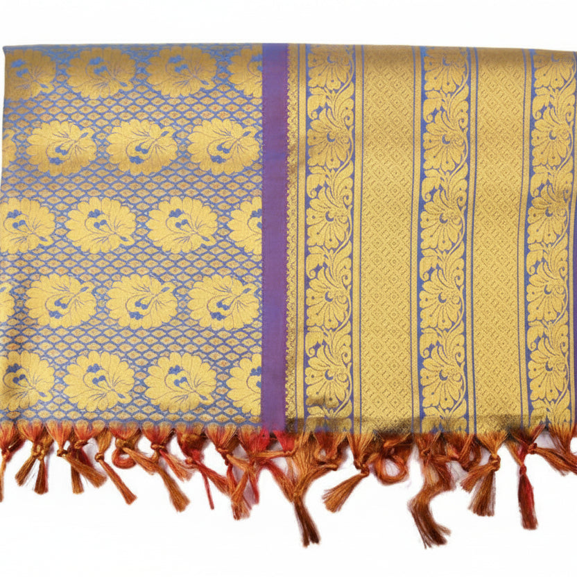 Art Silk Shawl Design I-Saffron