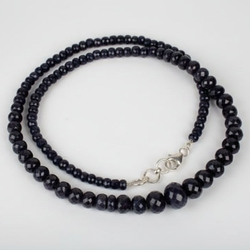 Blue Sapphire (Faceted Button Shape) Necklace-289 carats