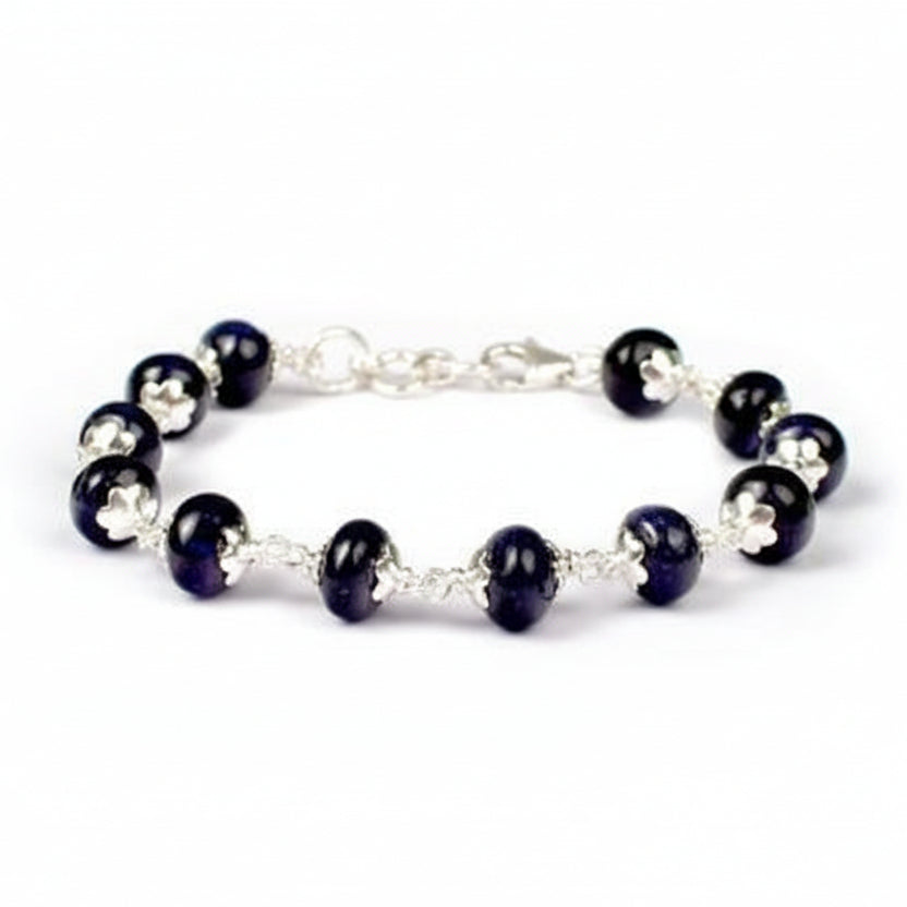 Blue sapphire Button Shape Bracelet