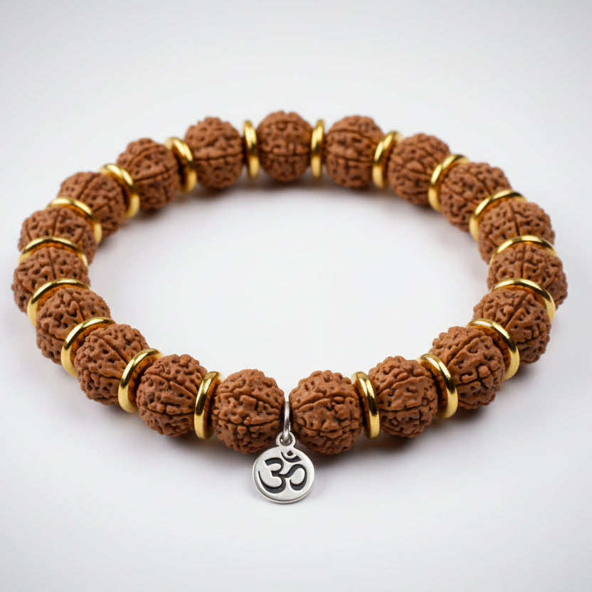 8 Mukhi Ganesha Bracelet From Java In Woolen Spacers-10 mm