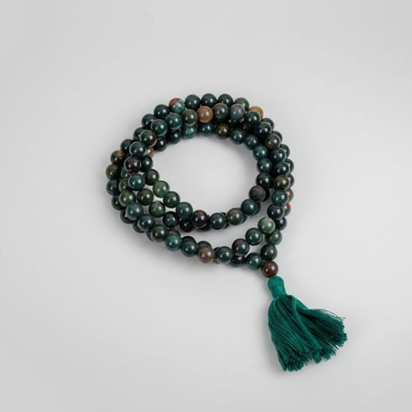 Bloodstone Mala-108+1 Beads (Size: 6 mm)