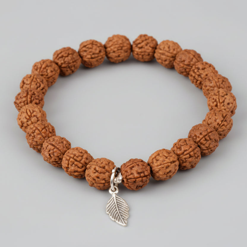 5 mukhi Guru Bracelet from Java with Stretched Elastic - 9 mm