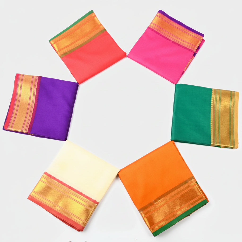 Art silk dhoti with Shawl Design II-Pink