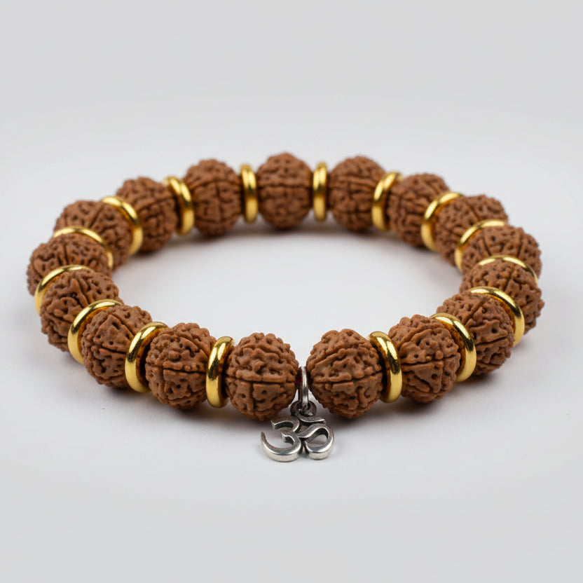 8 Mukhi Ganesha Bracelet From Java In Woolen Spacers-12 mm