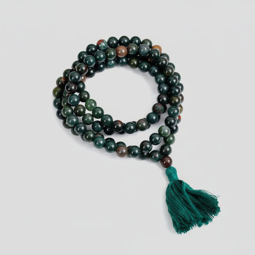 Bloodstone Mala-108+1 Beads (Size: 8 mm)