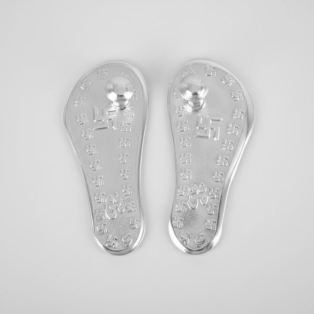 Om Swastika Charan Paduka-Gold Finish