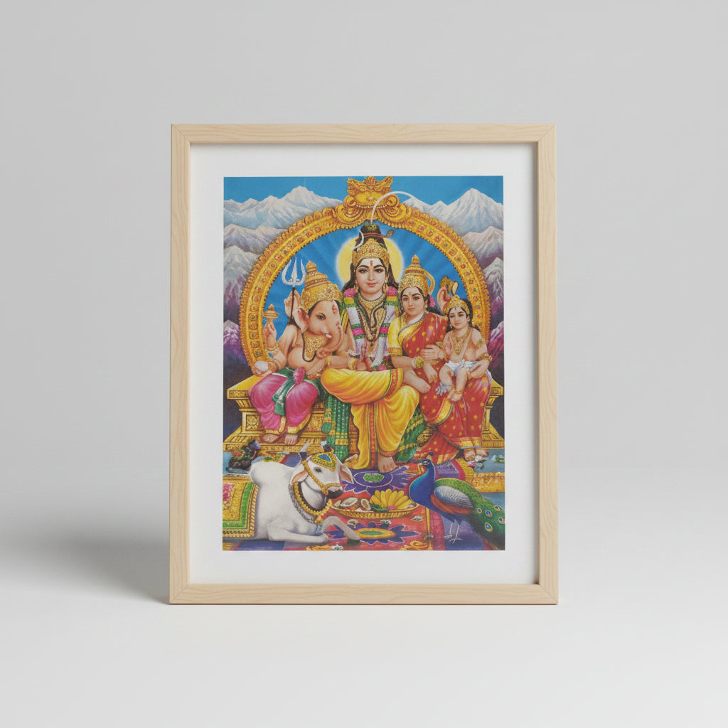 Shiv Parivar Photo Medium I-With Frame I