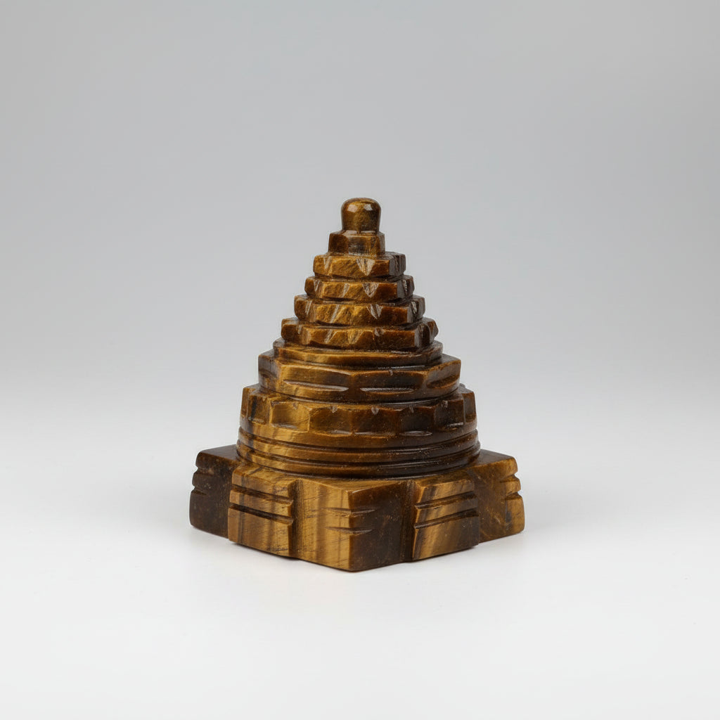 Shree Yantra in Tiger Eye Stone 140 to 150 gms