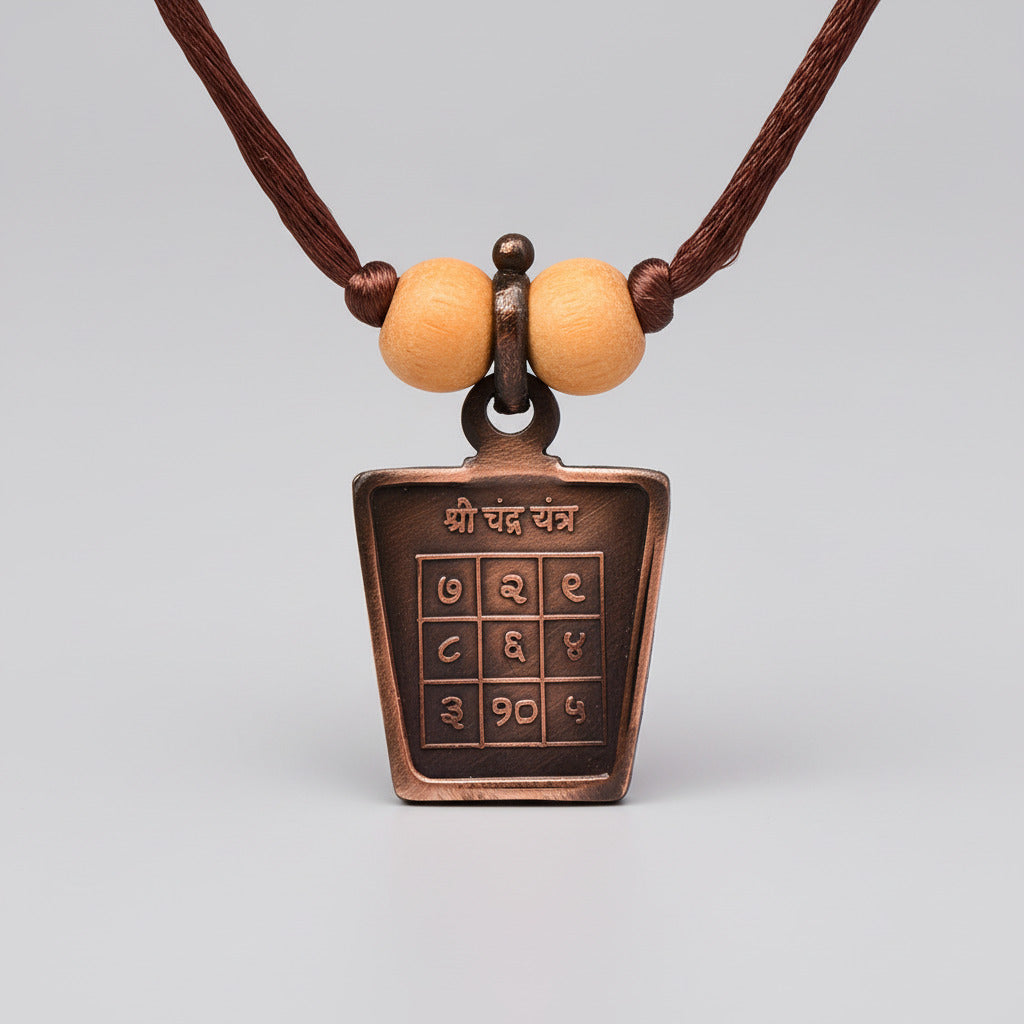 Chandra Yantra Copper Locket-With Thread