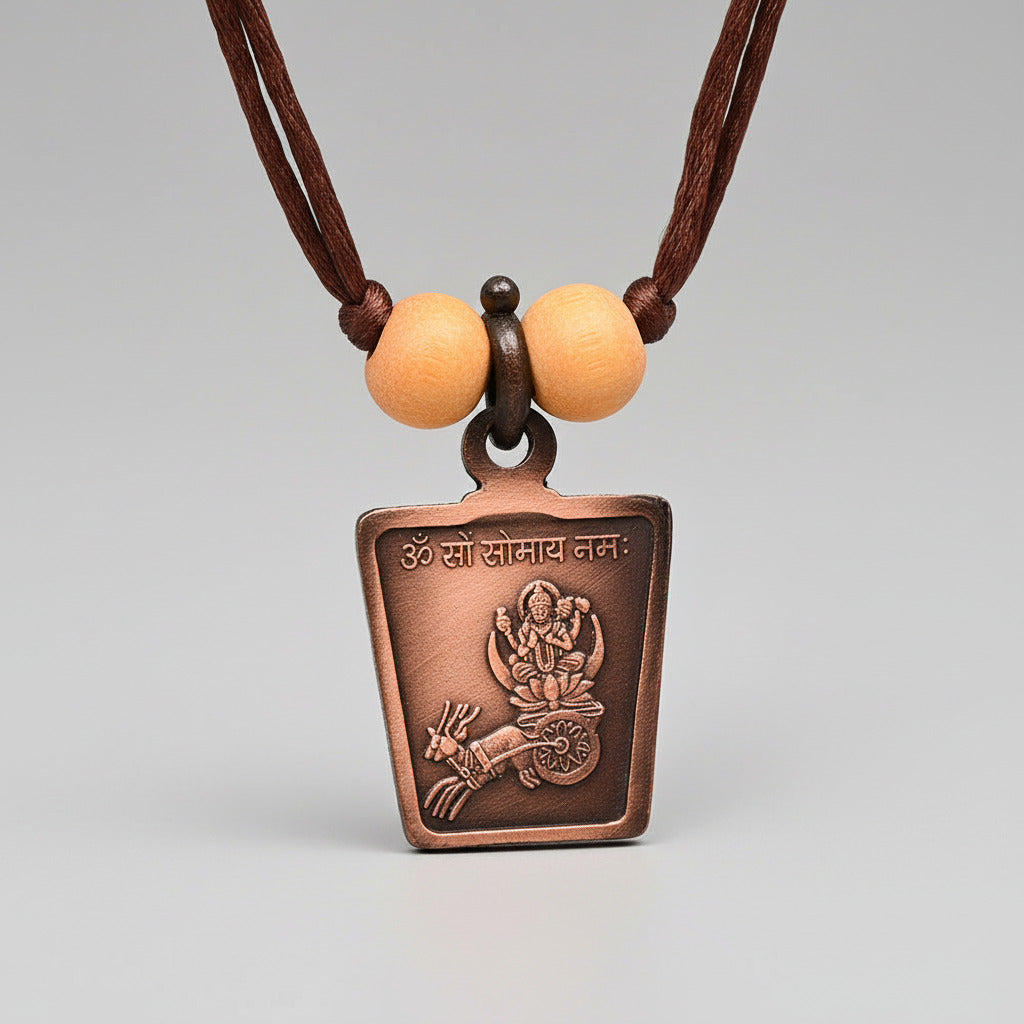Chandra Yantra Copper Locket-With Thread