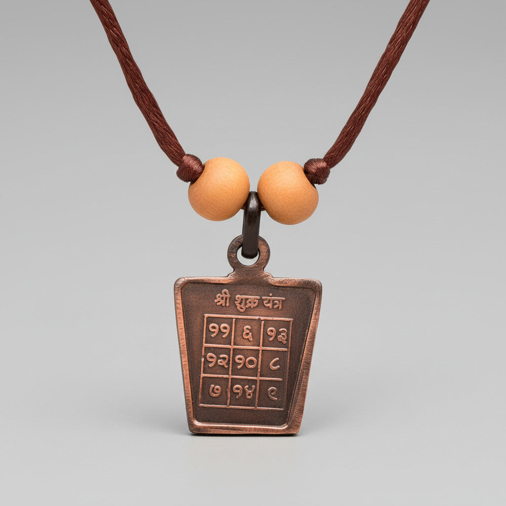 Shukra Yantra Copper Locket-With Thread