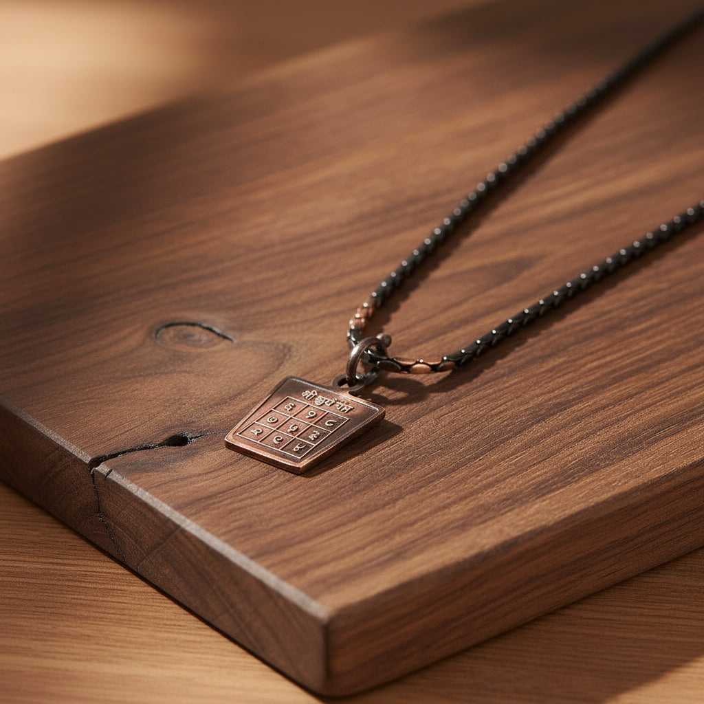 Surya Yantra Copper Locket-With Copper Chain