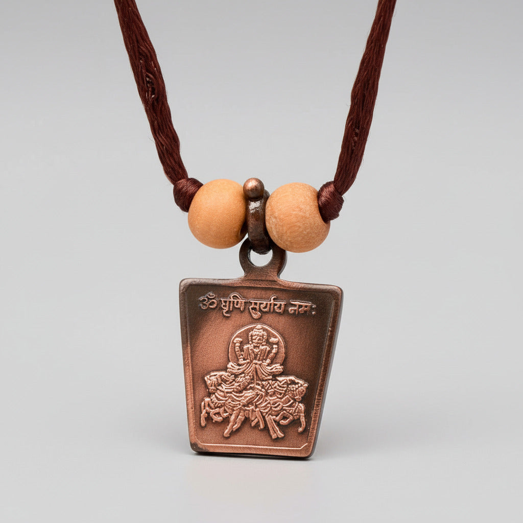 Surya Yantra Copper Locket-With Thread
