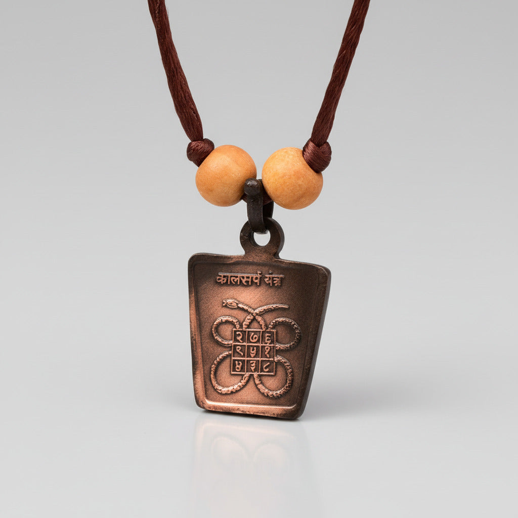 Kaalsarpa Yantra Copper Locket-With Thread