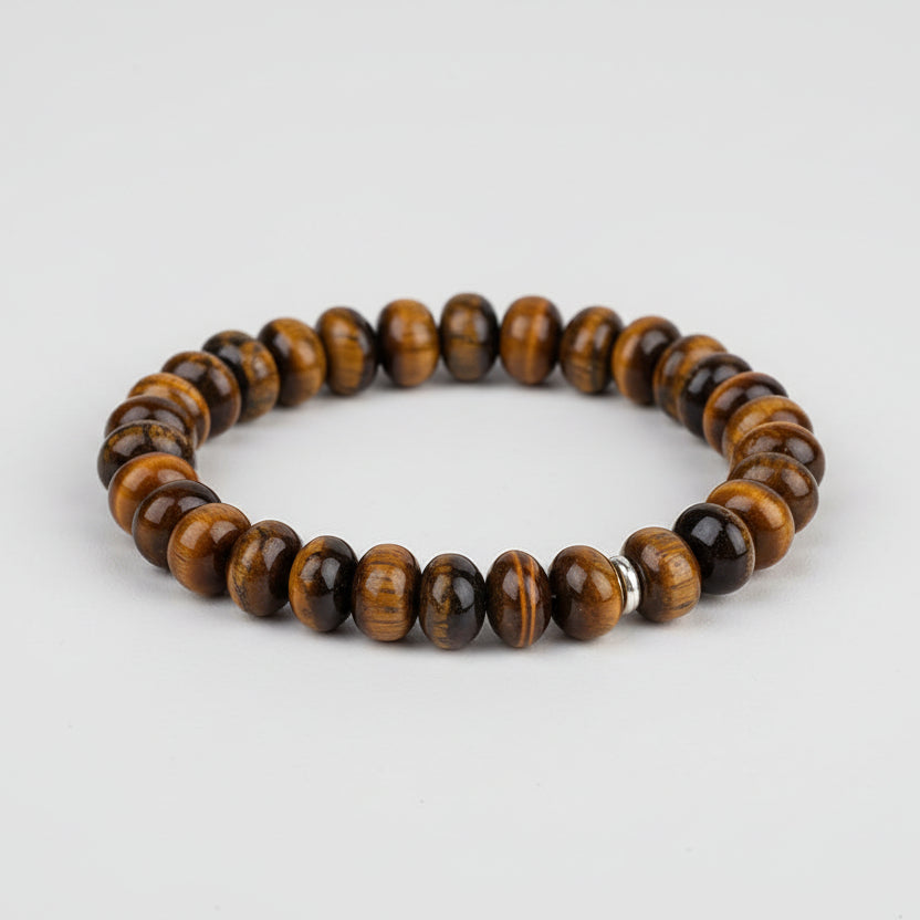 Tiger Eye Elliptical Beads Bracelet-10 mm