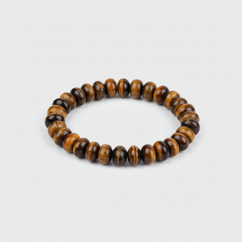 Tiger Eye Elliptical Beads Bracelet-12 mm