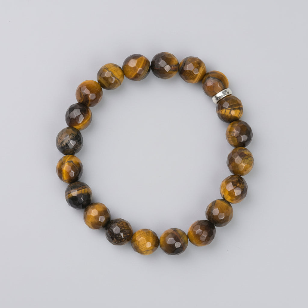 Tiger Eye Faceted Beads Bracelet-8 mm