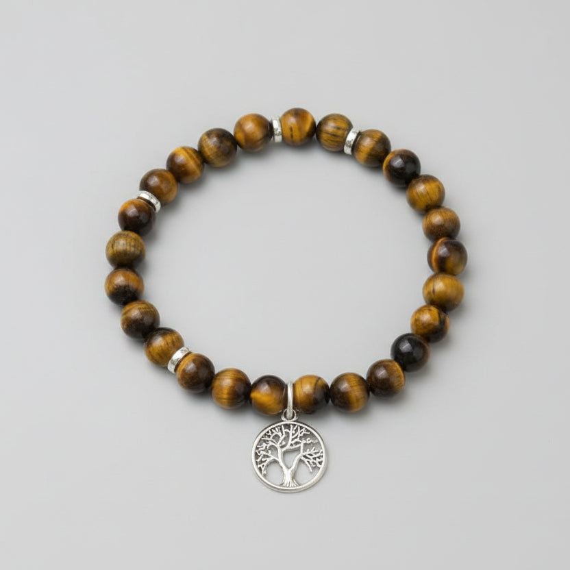 Tiger Eye Tree of Life Trinklet Bracelet-10 mm