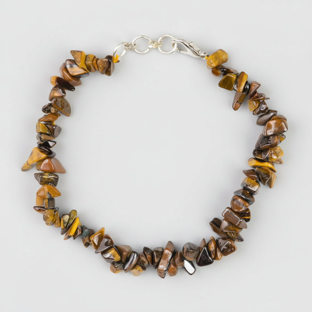 Tiger Eye Uncut Beads Bracelet-Double Layer