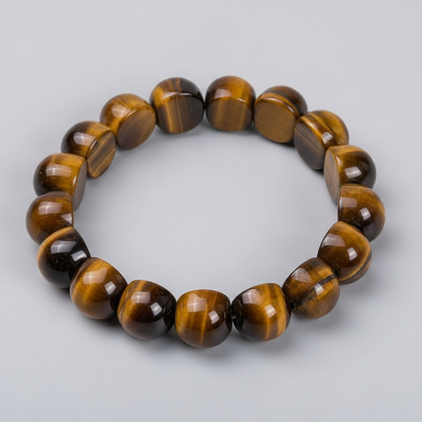 Tiger Eye Half Round Beads Bracelet