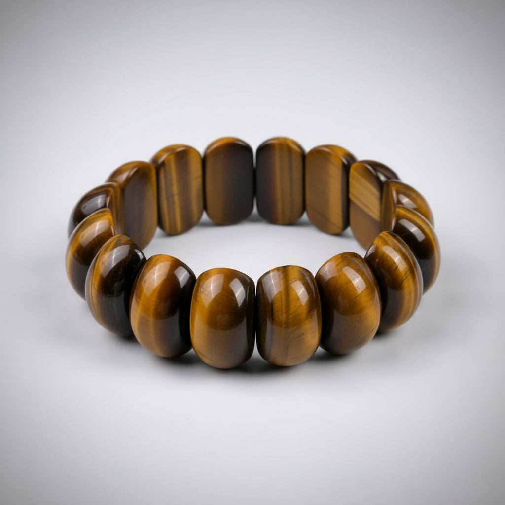 Tiger Eye Half Round Beads Bracelet