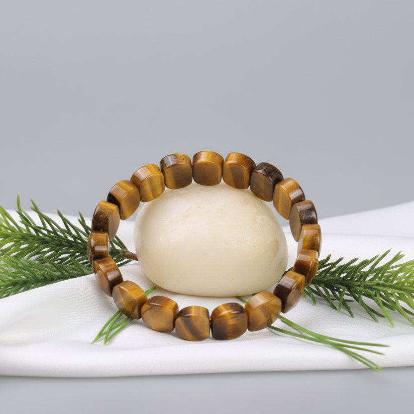 Tiger Eye Faceted Beads Elastic Bracelet