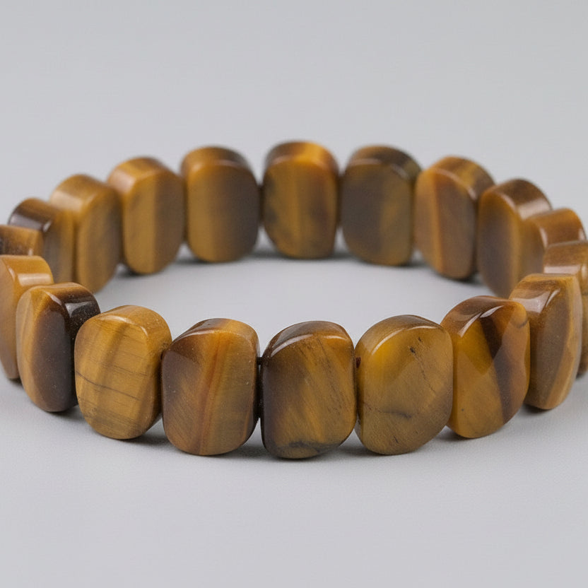 Tiger Eye Faceted Beads Elastic Bracelet