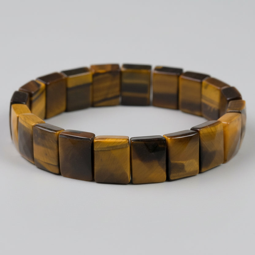 Tiger Eye Square Faceted Beads Bracelet