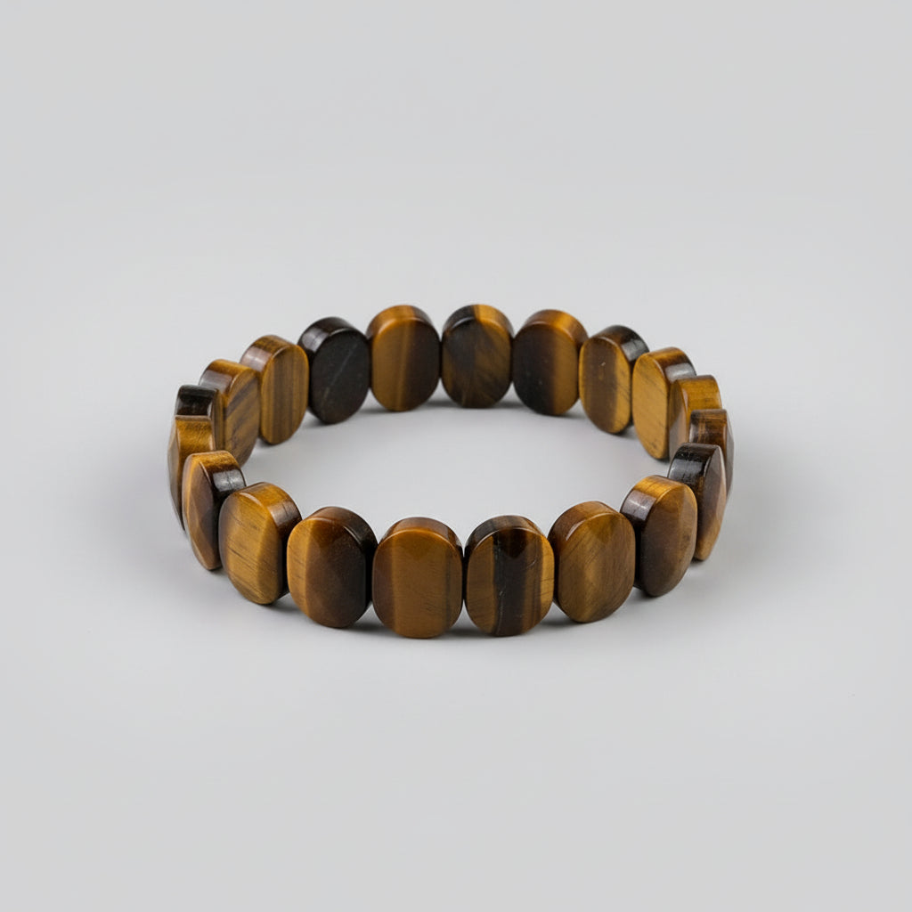 Tiger Eye Oval Faceted Beads Bracelet