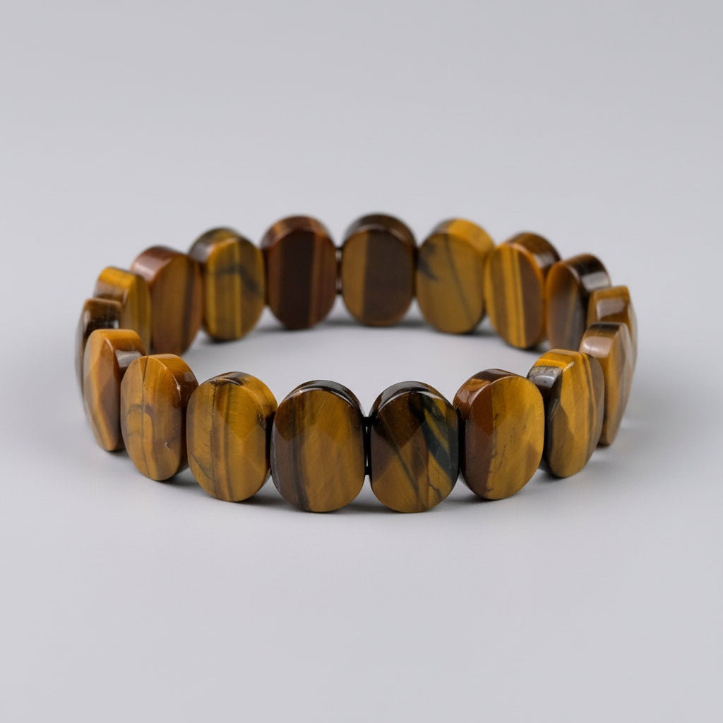 Tiger Eye Oval Faceted Beads Bracelet