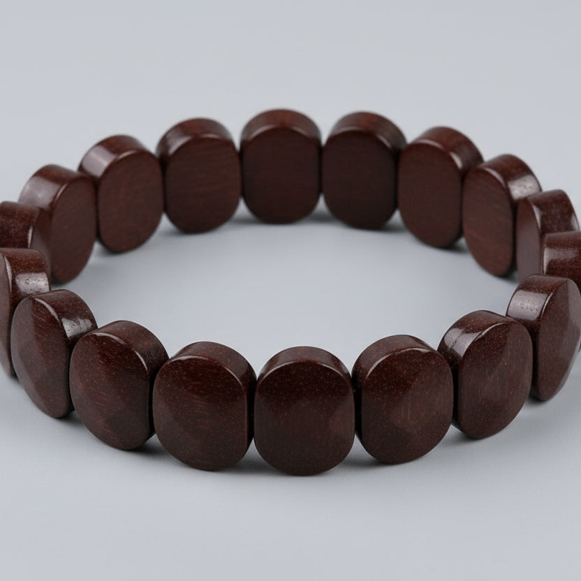 Red Tiger Eye Oval Faceted Beads Bracelet