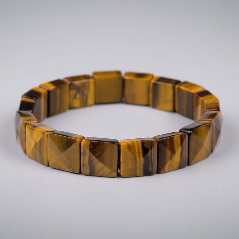 Tiger Eye Square Beads Bracelet