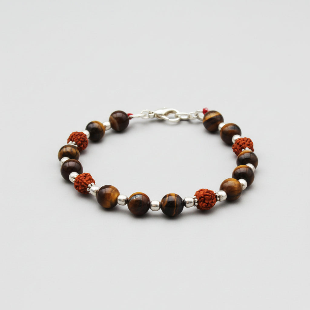 Rudraksha Tiger Eye Bracelet