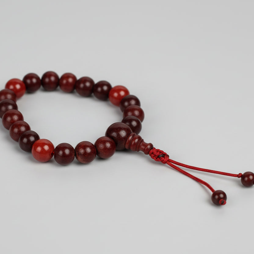 Red Sandalwood & Orange Carnelian Bracelet (II)-Elastic