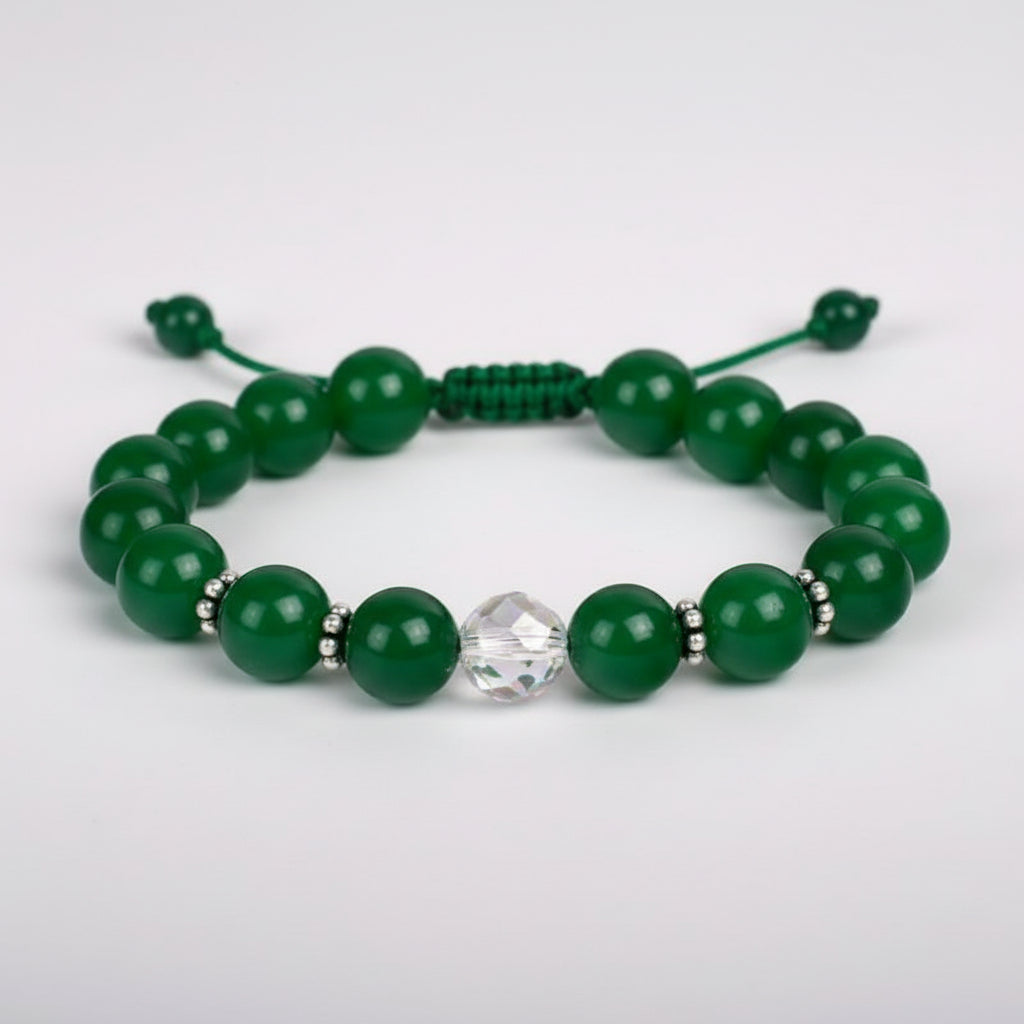 Green Onyx with Buddha Bracelet-Elastic