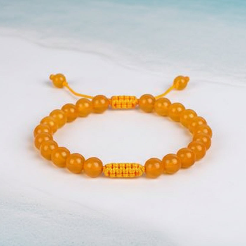 Yellow Agate Bracelet (Design I)-Adjustable Thread