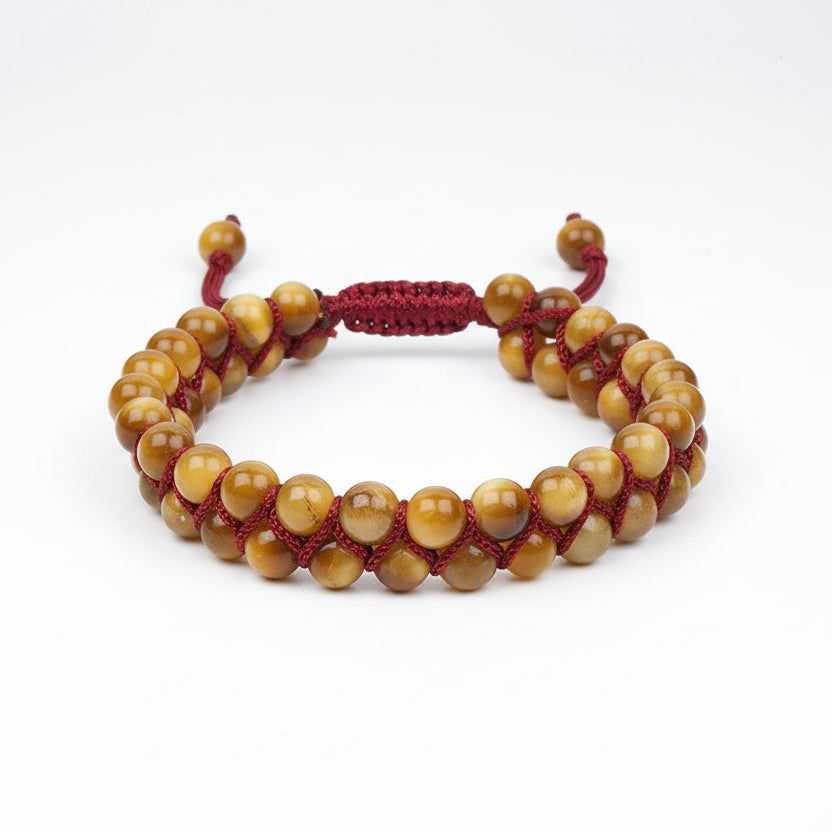 Brown Cats Eye Double Layer Thread Bracelet