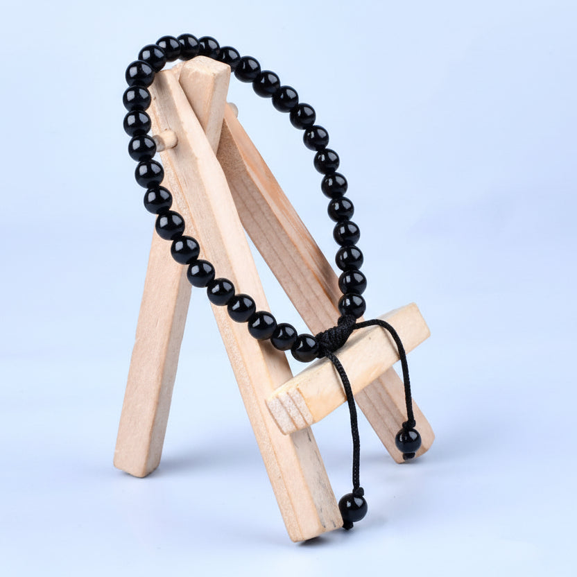 Black Tourmaline Adjustable Thread Bracelet-8 mm