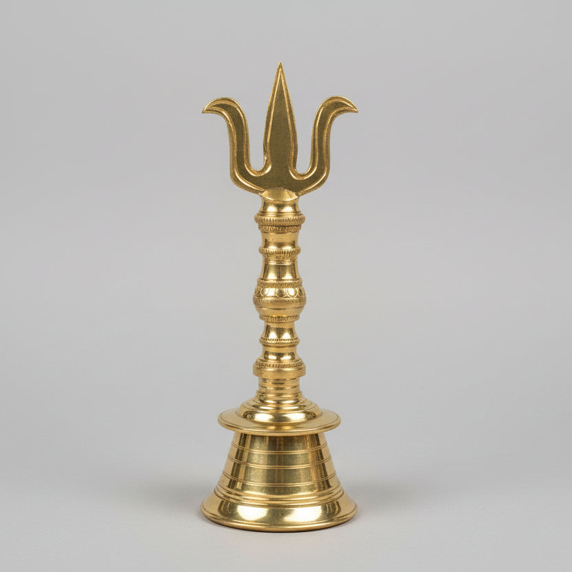 Brass Trishul Puja Ghanti-8 inches