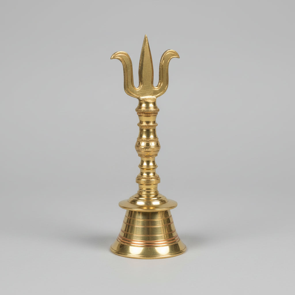 Brass Trishul Puja Ghanti-8 inches