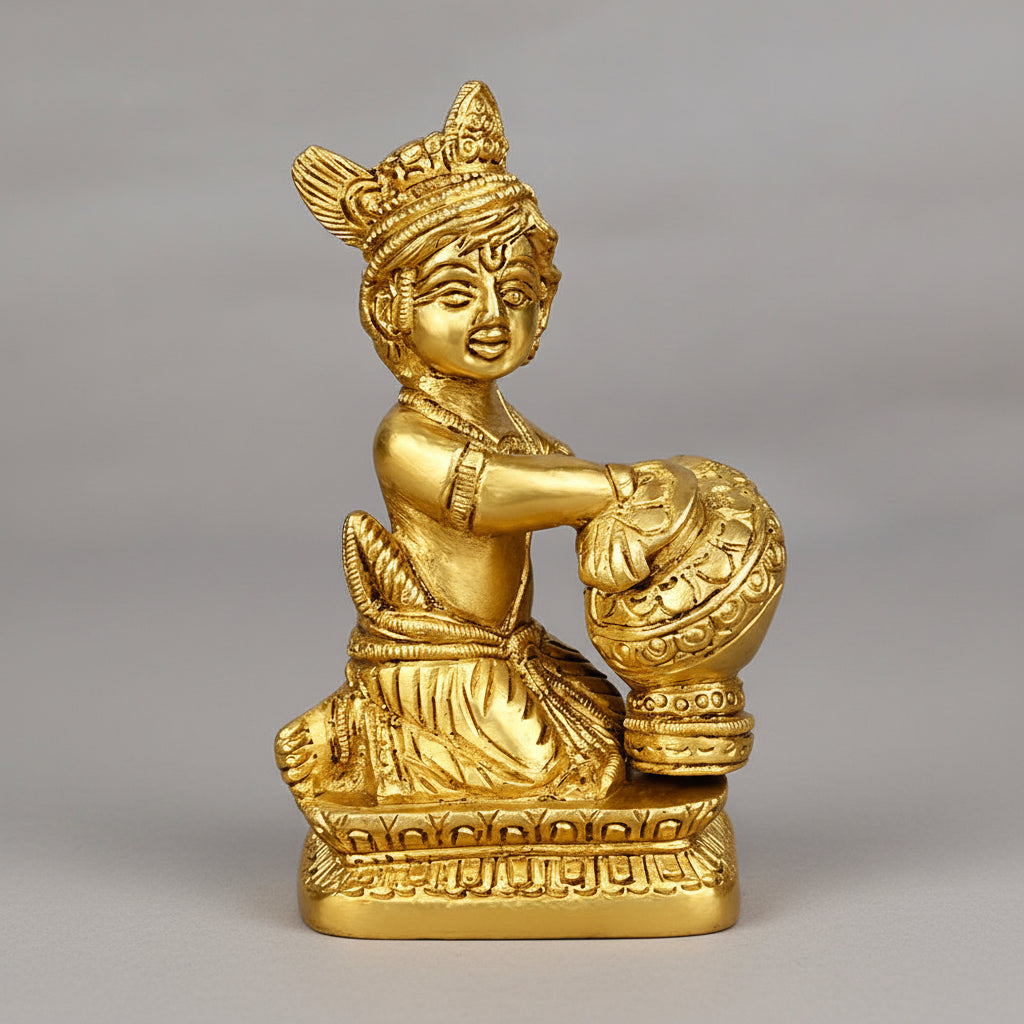 Makhanchor Bal GopalBaby Krishna) Brass Idol