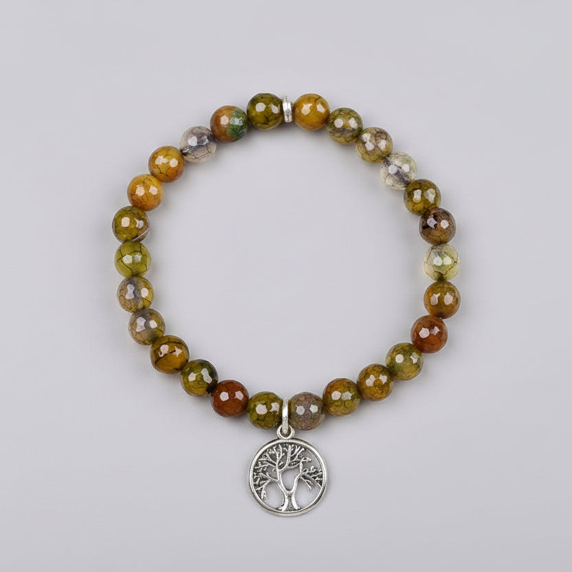 Yellow Jasper Faceted Beads Tree of Life Bracelet