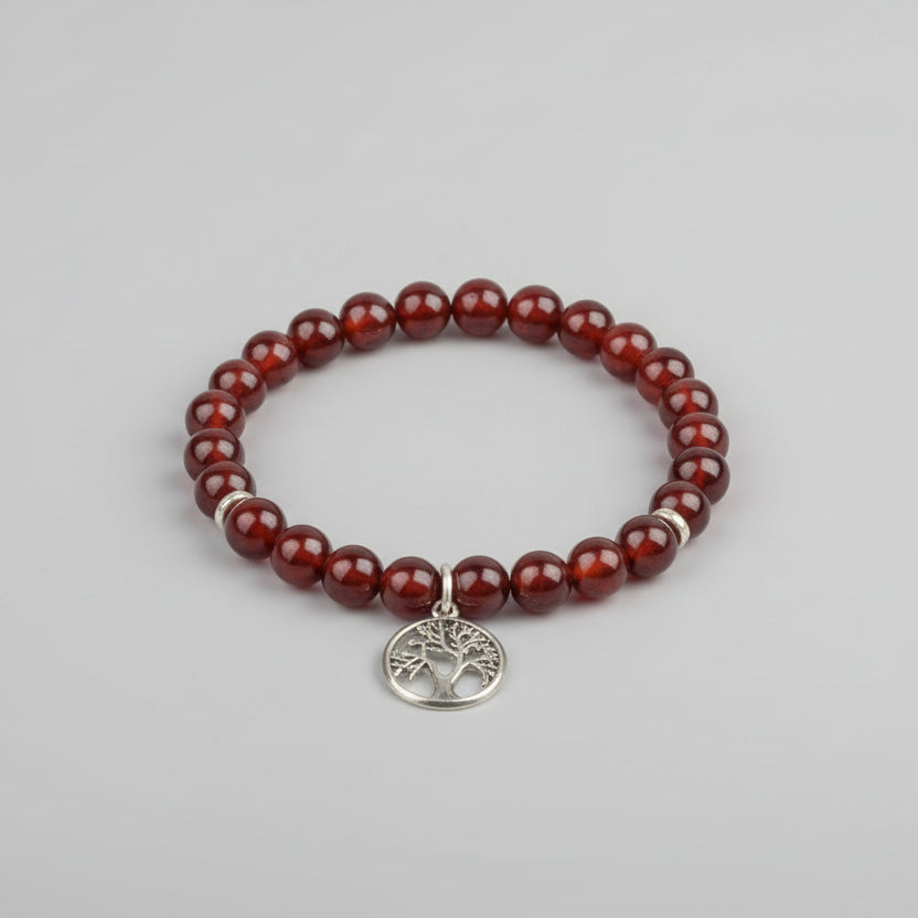 Gomed Hessonite Tree of Life Bracelet