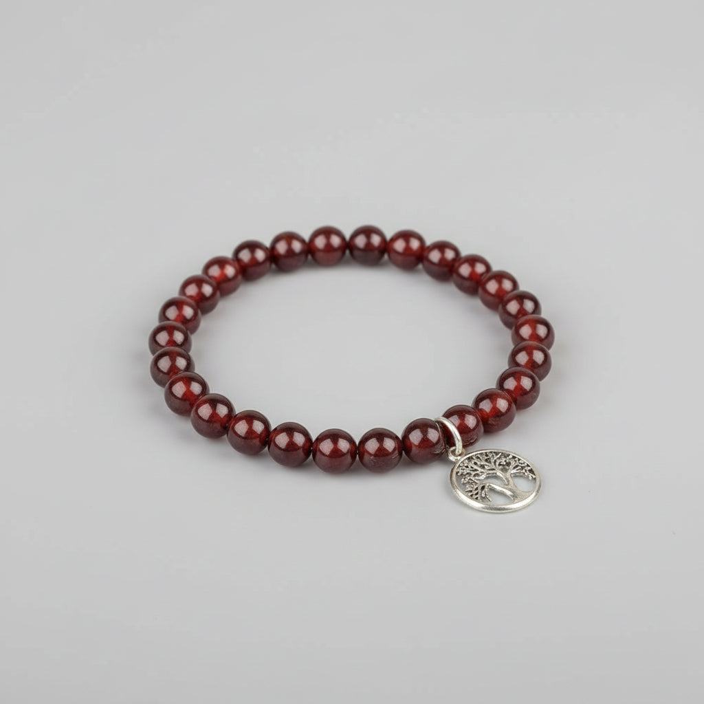 Gomed Hessonite Tree of Life Bracelet